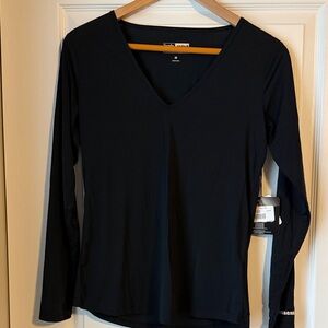 Jamie Sadock Sunsense Black V-Neck Long Sleeve Top
